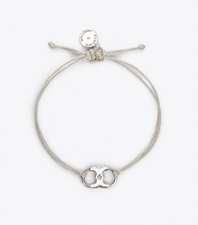 TORY BURCH EMBRACE AMBITION BRACELET - Silver/Tory Silver | Free Shipping