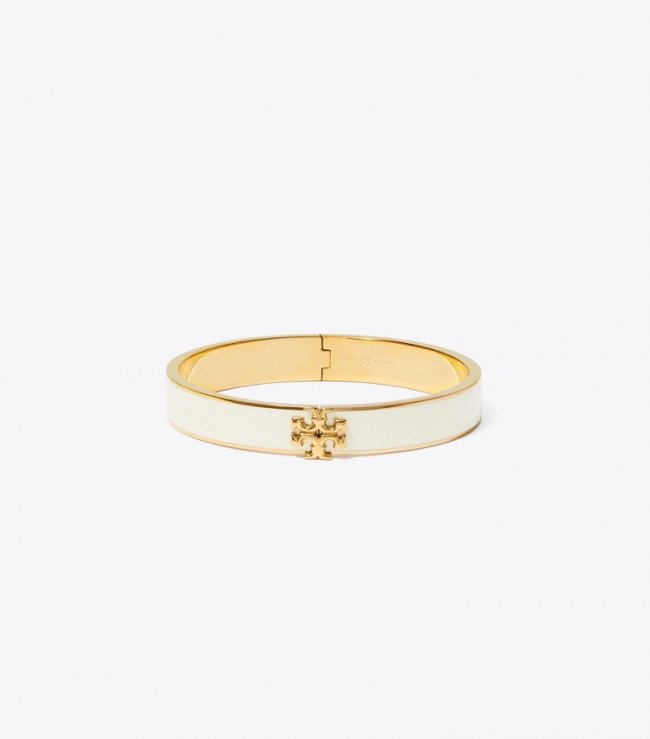 TORY BURCH KIRA ENAMEL 10MM BRACELET - Tory Gold / New Ivory | Free Shipping