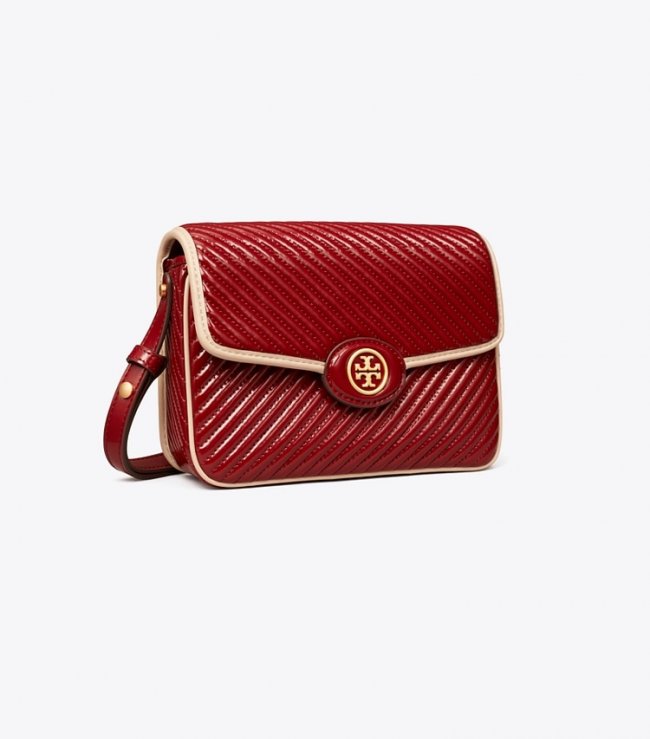 TORY BURCH ROBINSON PATENT QUILTED SHOULDER BAG - Bricklane | Free Shipping