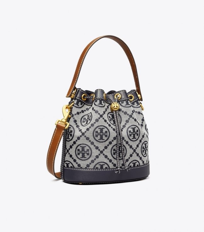 TORY BURCH T MONOGRAM BUCKET BAG - Tory Navy | Free Shipping