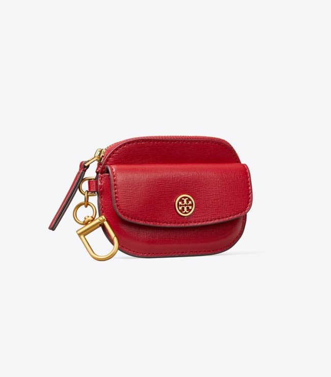 TORY BURCH ROBINSON CARD CASE KEY RING - Tory Red | Free Shipping