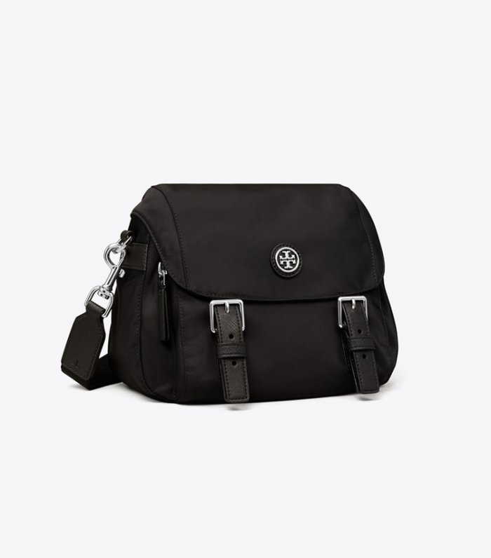 TORY BURCH NYLON SMALL MESSENGER - Black | Free Shipping