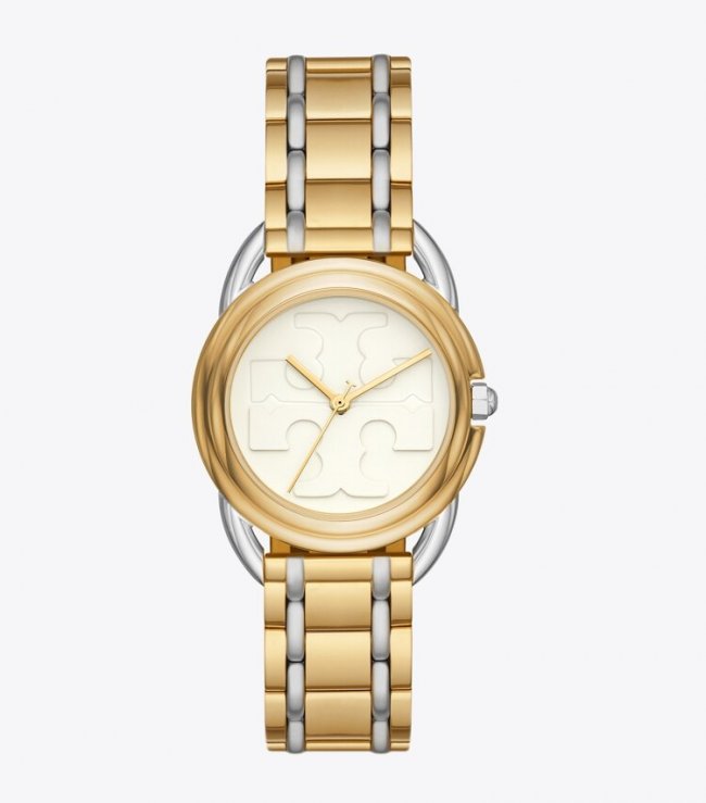 TORY BURCH MILLER WATCH TWO-TONE GOLD/STAINLESS STEEL - Gold/Silver | Free Shipping