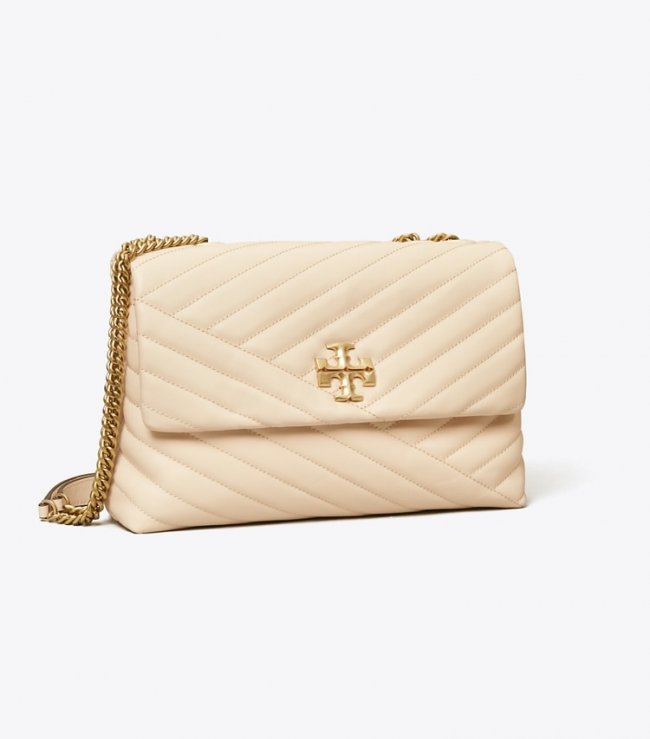 TORY BURCH KIRA CHEVRON CONVERTIBLE SHOULDER BAG - New Cream | Free Shipping