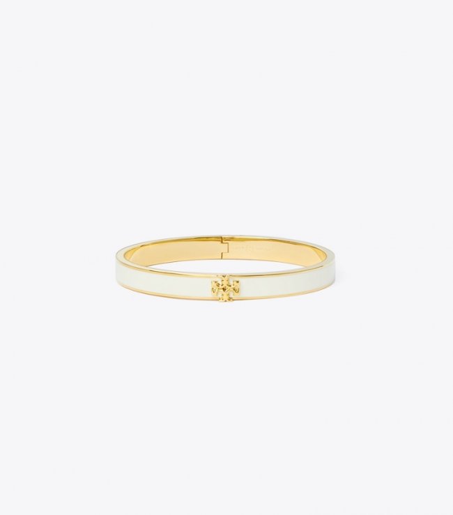 TORY BURCH KIRA ENAMEL 7MM BRACELET - Tory Gold / New Ivory | Free Shipping