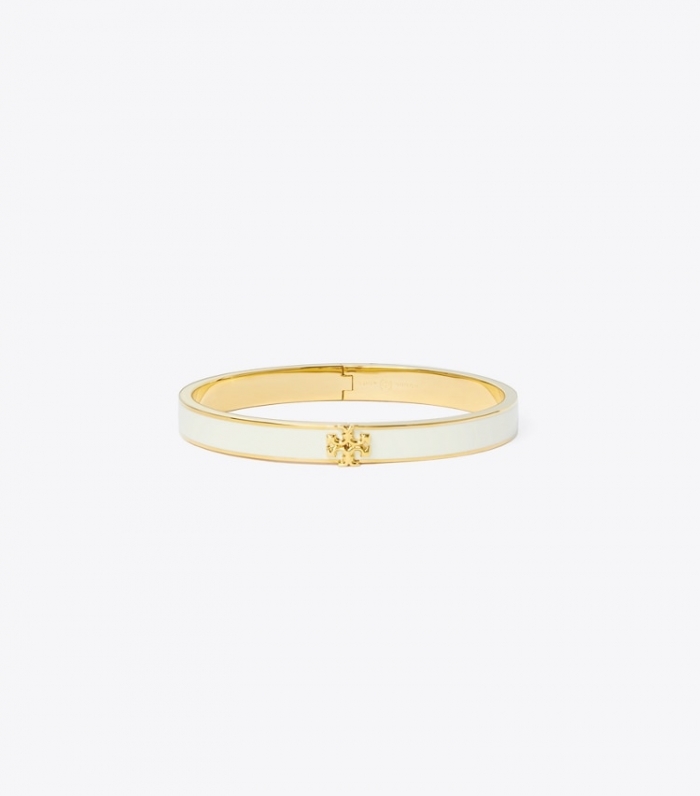 TORY BURCH KIRA ENAMEL 7MM BRACELET - Tory Gold / New Ivory | Free Shipping