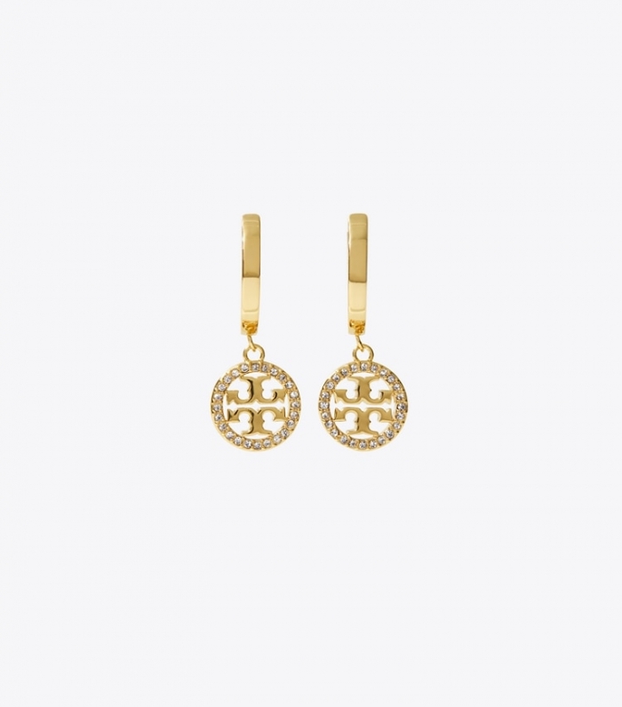 TORY BURCH MILLER PAVe HOOP EARRING - Tory Gold / Crystal | Free Shipping
