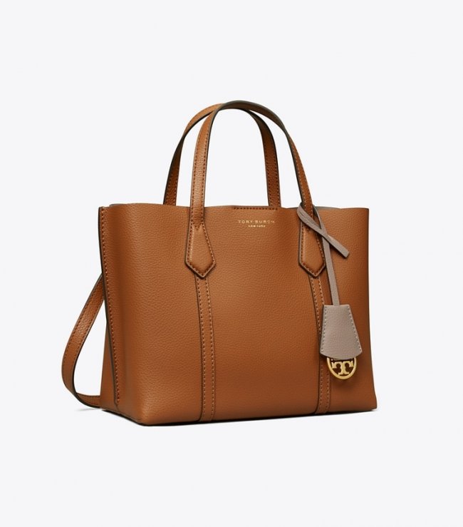 TORY BURCH SMALL PERRY TRIPLE-COMPARTMENT TOTE BAG - Light Umber | Free Shipping