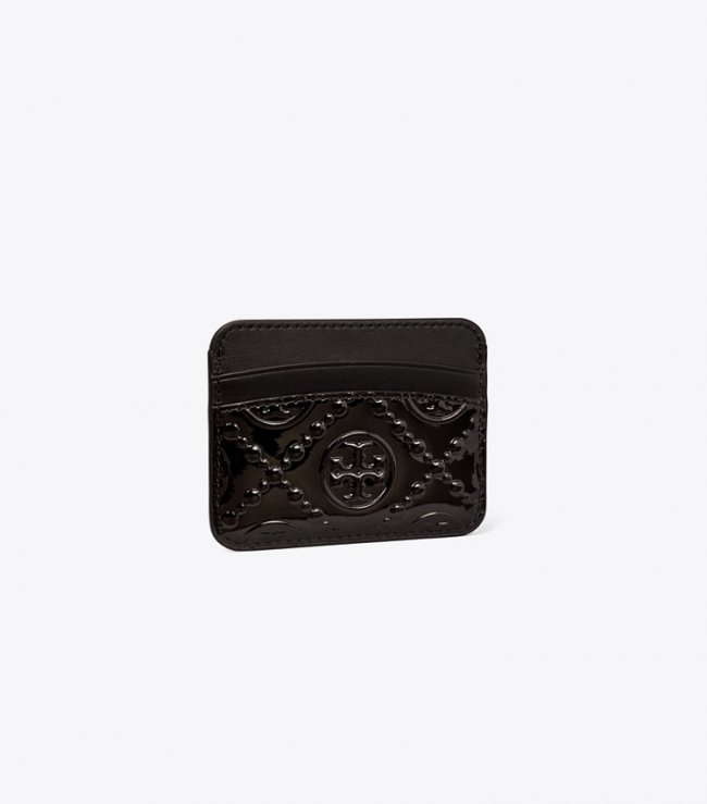 TORY BURCH T MONOGRAM PATENT CARD CASE - Black | Free Shipping