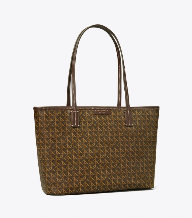 TORY BURCH SMALL EVER-READY ZIP TOTE - Chocolate | Free Shipping