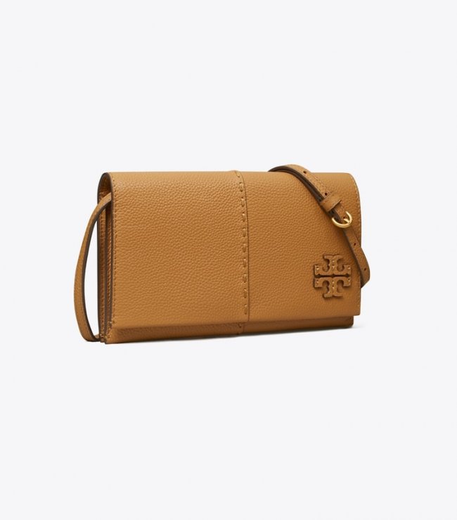 TORY BURCH MCGRAW WALLET CROSSBODY - Tiramisu | Free Shipping