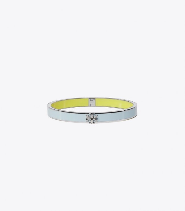 TORY BURCH KIRA ENAMEL 7MM BRACELET - Hematite / Starlight / Yellow Blaze | Free Shipping