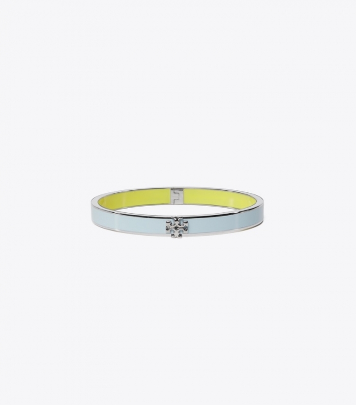 TORY BURCH KIRA ENAMEL 7MM BRACELET - Hematite / Starlight / Yellow Blaze | Free Shipping