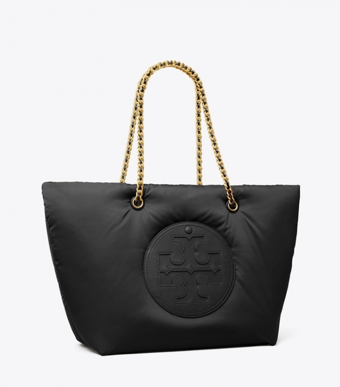 TORY BURCH ELLA CHAIN SOFT TOTE - Black | Free Shipping