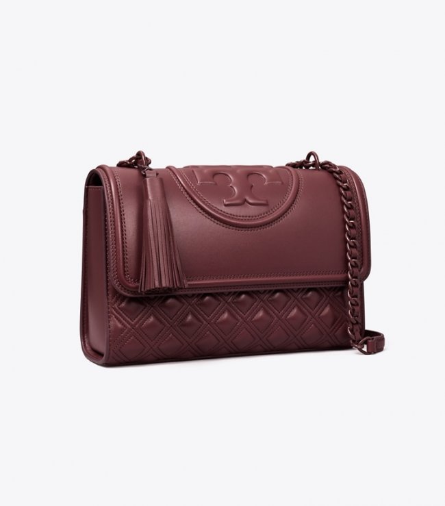 TORY BURCH FLEMING CONVERTIBLE SHOULDER BAG - Wine | Free Shipping