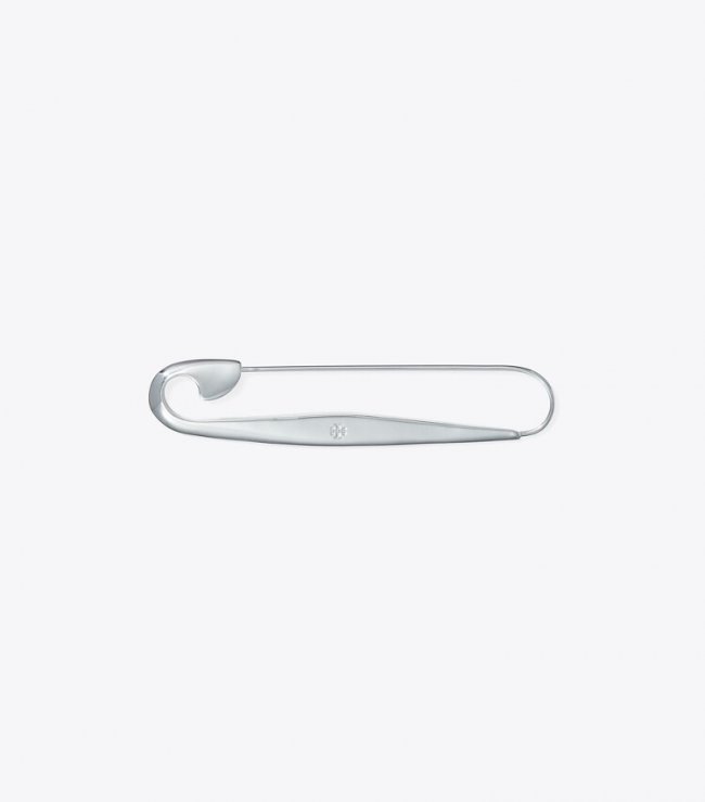 TORY BURCH SAFETY PIN BROOCH - Tory Silver | Free Shipping