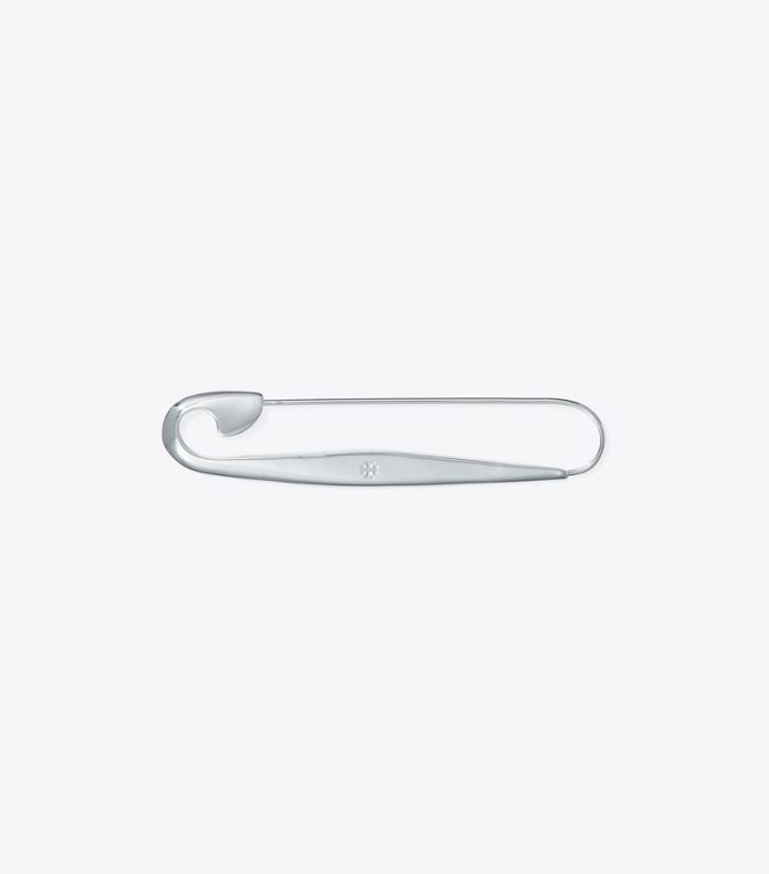TORY BURCH SAFETY PIN BROOCH - Tory Silver | Free Shipping