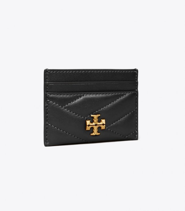 TORY BURCH KIRA CHEVRON CARD CASE - Black | Free Shipping