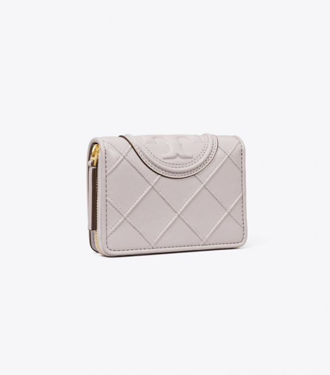 TORY BURCH FLEMING SOFT BI-FOLD WALLET - Bay Gray | Free Shipping