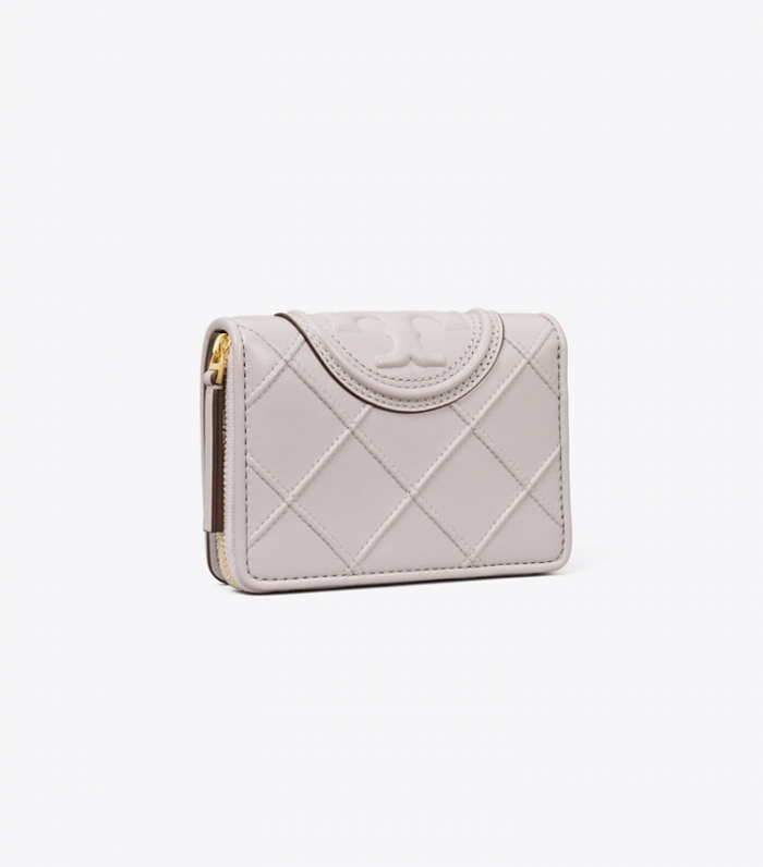 TORY BURCH FLEMING SOFT BI-FOLD WALLET - Bay Gray | Free Shipping