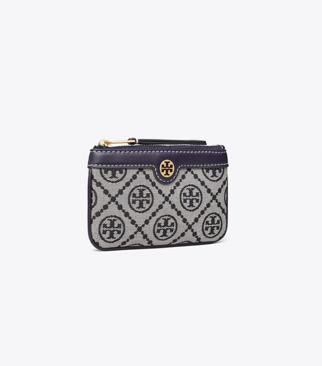 TORY BURCH T MONOGRAM CARD CASE KEY RING - Tory Navy | Free Shipping
