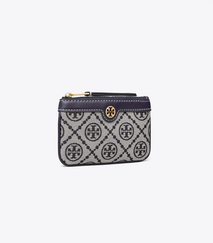 TORY BURCH T MONOGRAM CARD CASE KEY RING - Tory Navy | Free Shipping