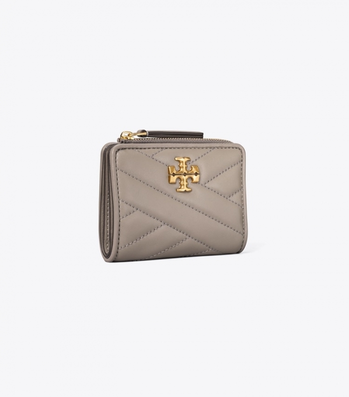 TORY BURCH KIRA CHEVRON BI-FOLD WALLET - Gray Heron | Free Shipping