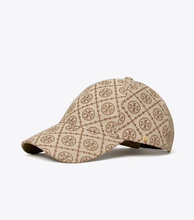 TORY BURCH T MONOGRAM BASEBALL CAP - Hazelnut | Free Shipping