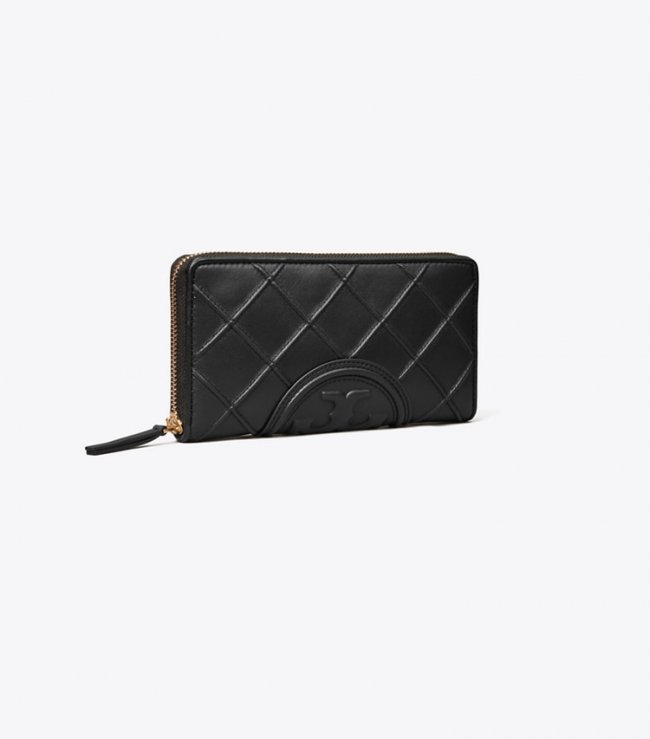 TORY BURCH FLEMING SOFT ZIP CONTINENTAL WALLET - Black | Free Shipping