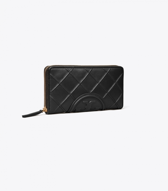 TORY BURCH FLEMING SOFT ZIP CONTINENTAL WALLET - Black | Free Shipping