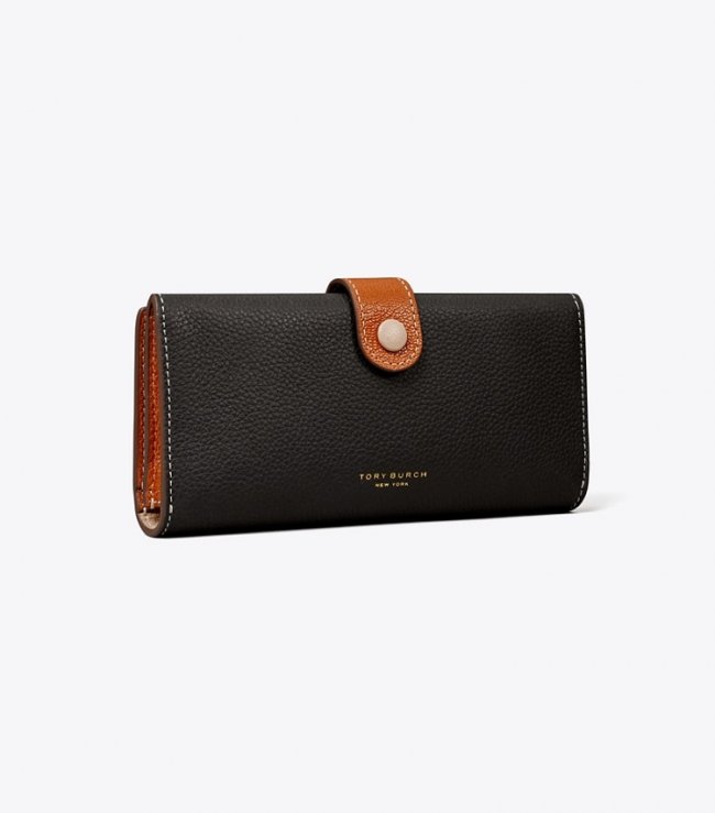 TORY BURCH COLORBLOCK LONG WALLET - Black Multi | Free Shipping