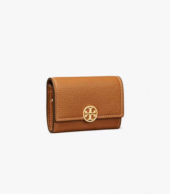 TORY BURCH MINI MILLER WALLET - Light Umber | Free Shipping