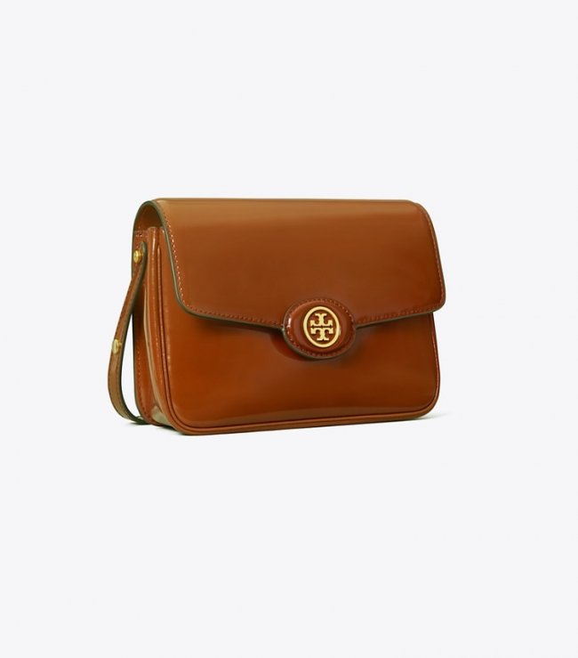 TORY BURCH ROBINSON SPAZZOLATO CONVERTIBLE SHOULDER BAG - Dark Sienna | Free Shipping
