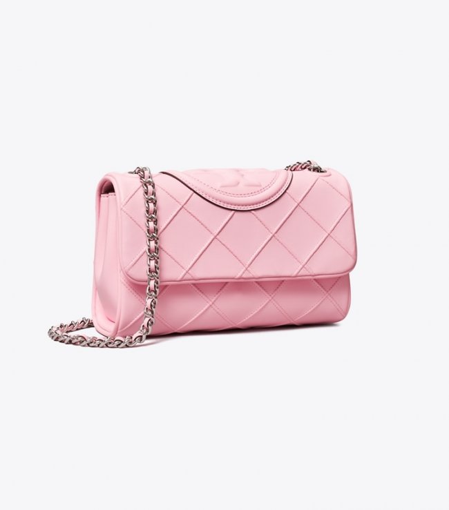 TORY BURCH SMALL FLEMING SOFT CONVERTIBLE SHOULDER BAG - Plie Pink | Free Shipping