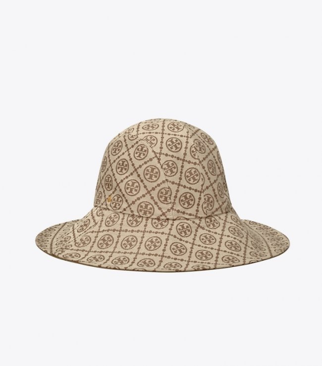 TORY BURCH T MONOGRAM REVERSIBLE BUCKET HAT - Hazelnut | Free Shipping