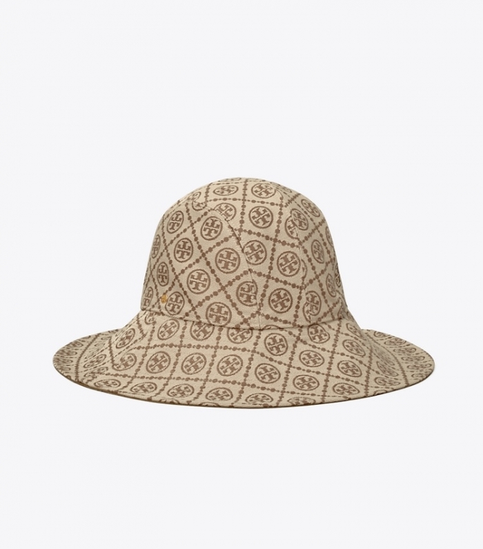 TORY BURCH T MONOGRAM REVERSIBLE BUCKET HAT - Hazelnut | Free Shipping