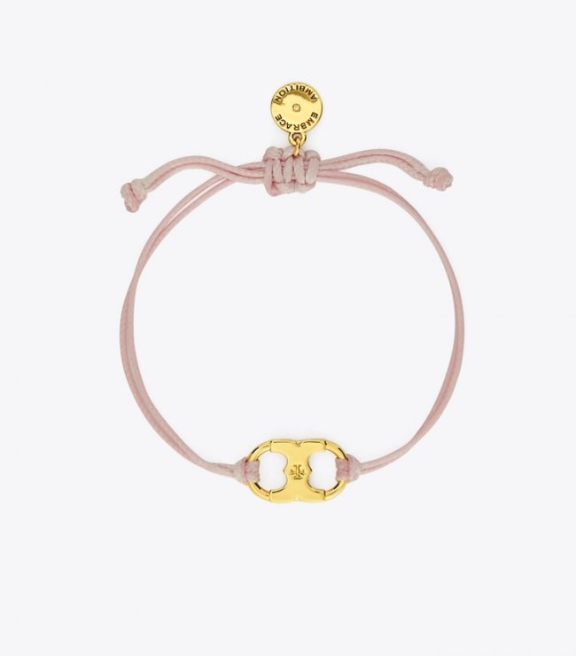 TORY BURCH EMBRACE AMBITION BRACELET - Tory Gold / Pink | Free Shipping
