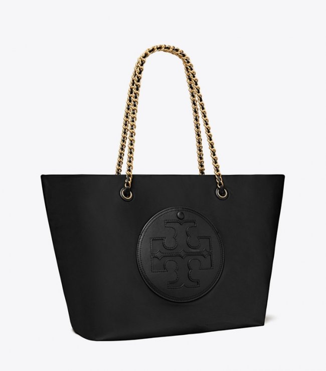 TORY BURCH ELLA CHAIN TOTE - Black | Free Shipping