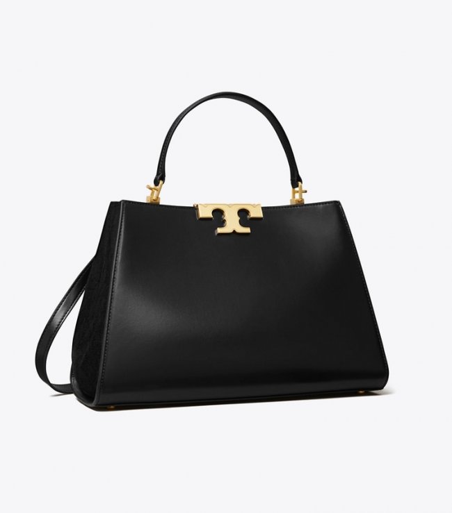 TORY BURCH ELEANOR SATCHEL - Black | Free Shipping