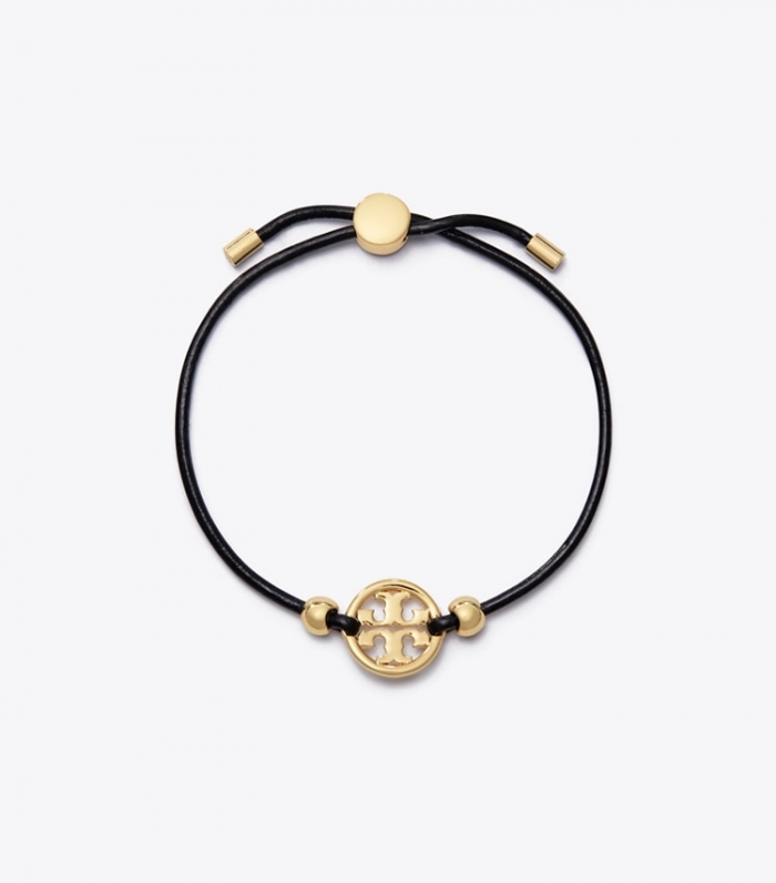 TORY BURCH MILLER SLIDER BRACELET - Tory Gold / Black | Free Shipping