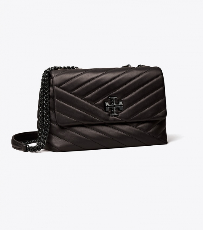 TORY BURCH SMALL KIRA CHEVRON CONVERTIBLE SHOULDER BAG - Black | Free Shipping