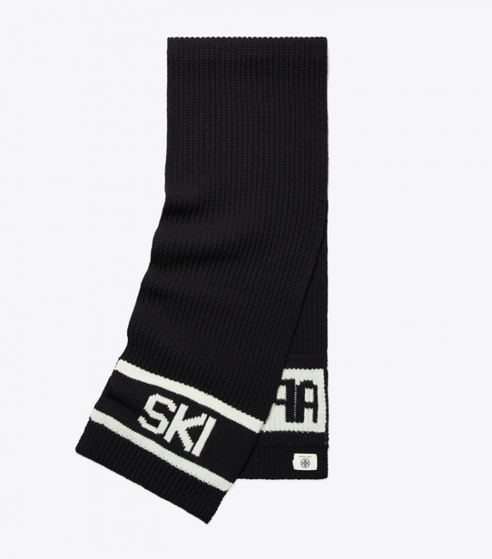 TORY BURCH APReS SKI SCARF - Sport Black / French Cream | Free Shipping