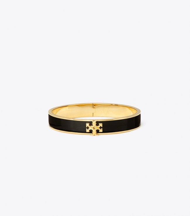 TORY BURCH KIRA ENAMEL 10MM BRACELET - Tory Gold / Black | Free Shipping