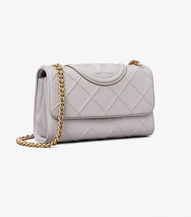 TORY BURCH SMALL FLEMING SOFT CONVERTIBLE SHOULDER BAG - Bay Gray | Free Shipping