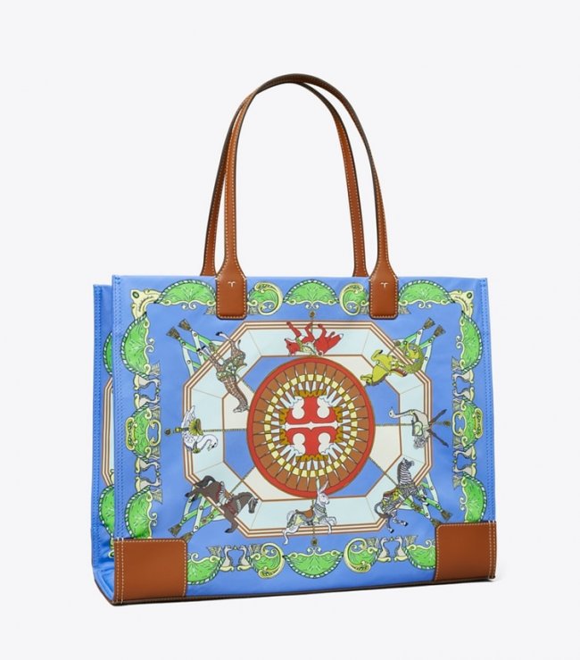 TORY BURCH ELLA PRINTED TOTE - Blue Carousel | Free Shipping