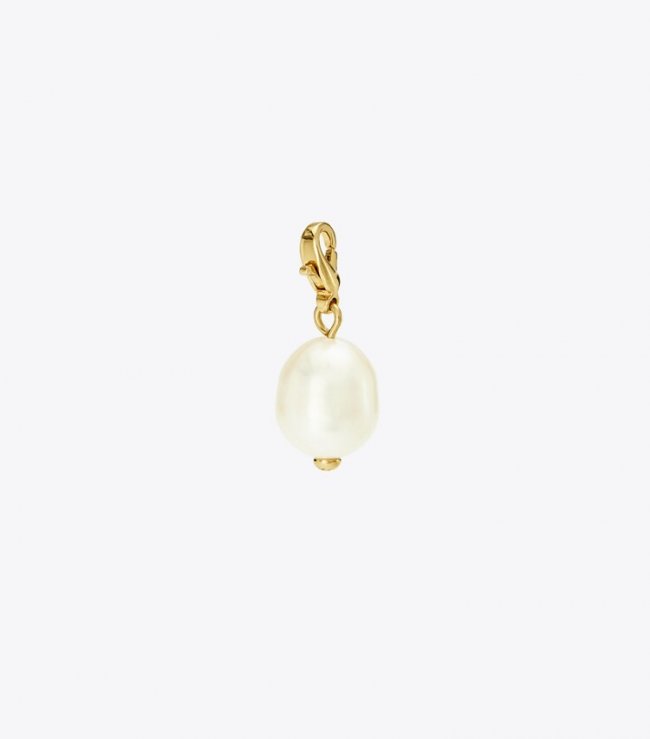 TORY BURCH PEARL CHARM - Tory Gold / Cream | Free Shipping