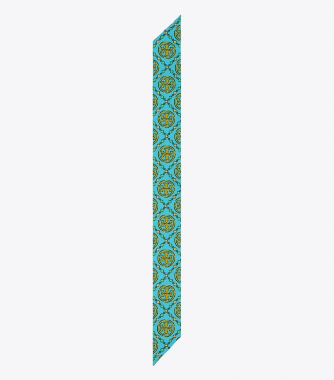 TORY BURCH T MONOGRAM RIBBON TIE - Bright Blue | Free Shipping