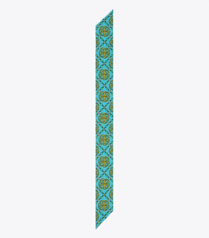 TORY BURCH T MONOGRAM RIBBON TIE - Bright Blue | Free Shipping