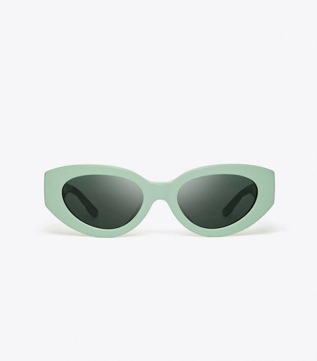 TORY BURCH KIRA CAT-EYE SUNGLASSES - Solid Mint/Solid Grey | Free Shipping