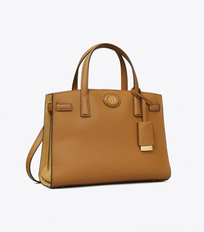 TORY BURCH SMALL ROBINSON SATCHEL - Tiger's Eye | Free Shipping